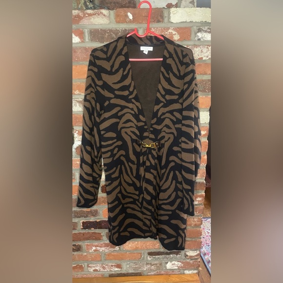 Charter Club Tiger Stripes Duster Jacket - Picture 3 of 3